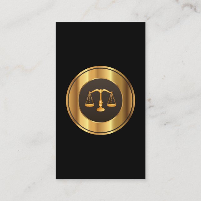 Rechtsanwalt mit "Law Gold Scale Business Card" Visitenkarte (Vorderseite)