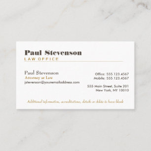 Rechtsanwalt mit "Law Premium Business Card" Visitenkarte