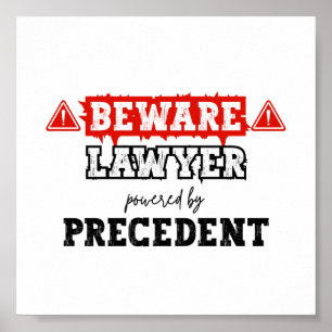 Rechtsanwalt mit Präzedenzfällen Funny Attorney Poster