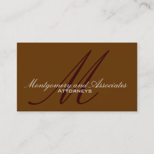 Rechtsanwalt Monogramm Brown Anpassbare Visitenkar Visitenkarte
