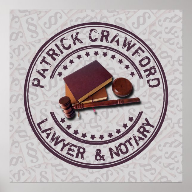 Rechtsanwalt oder Notar mit richterlichem Hammer u Poster (Vorne)