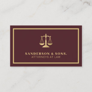 Rechtsanwalt professionell elegant gold burgunder visitenkarte