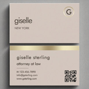 Rechtsanwalt QR Code Imitats Gold Foil Monogram Visitenkarte