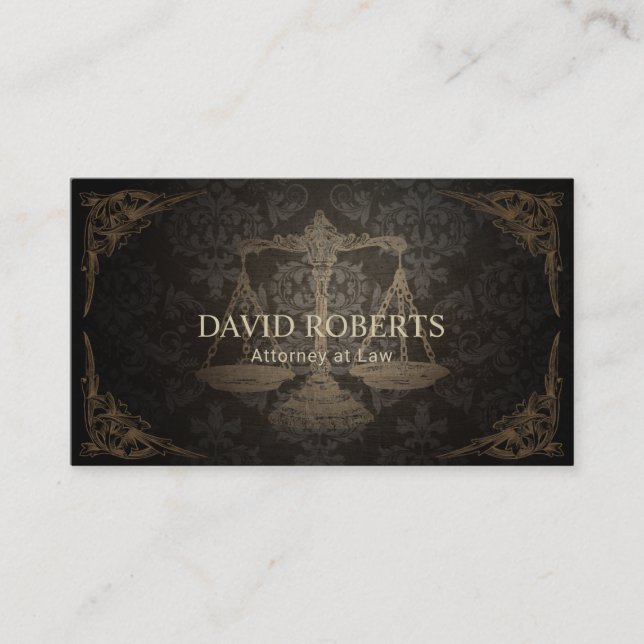 Rechtsanwalt-Rechtsanwalts-Vintages gerahmtes Visitenkarte (Vorderseite)