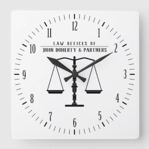 Rechtsanwalt   Rechtsanwaltsbüro Quadratische Wanduhr