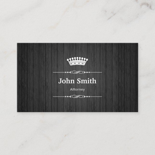 Rechtsanwalt Royal Black Wood Grain Visitenkarte (Vorderseite)
