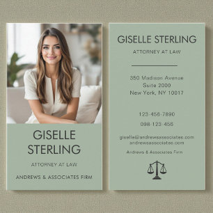 Rechtsanwalt Sage Green Professionelles Foto Visitenkarte