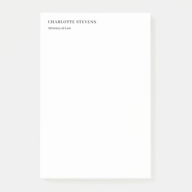 Rechtsanwalt Trendy Minimalistisch Elegant Einfach Post-it Klebezettel (Vorderseite)