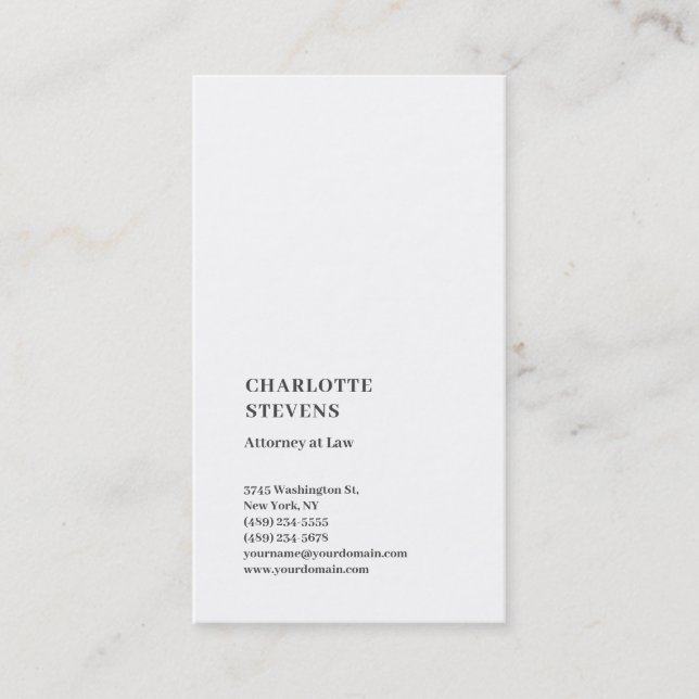 Rechtsanwalt Trendy Minimalistisch Elegant Einfach Visitenkarte (Vorderseite)
