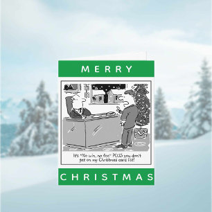 Rechtsanwalt und Mandant Cartoon Weihnachten Karte