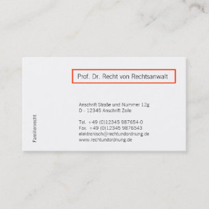 Rechtsanwalt Visitenkarten Visitenkarte