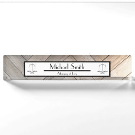 Rechtsanwalt Wood Grain Namensplakette