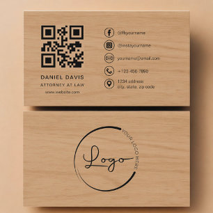 Rechtsanwalt Wood Professional QR Code Visitenkarte
