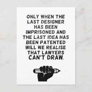 Rechtsanwälte können nicht zeichnen! postkarte