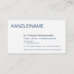 Rechtsanwälte Visitenkarte is already in German, h