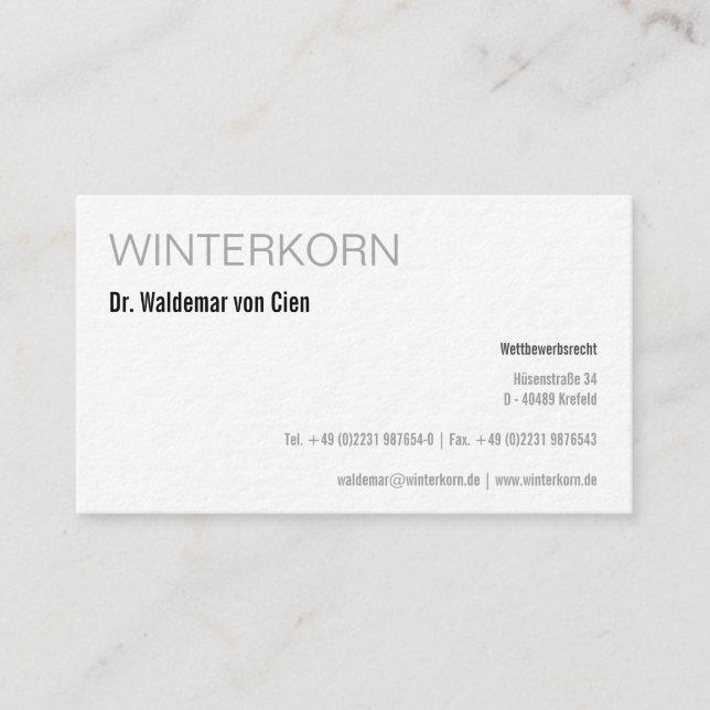 Rechtsanwälte Visitententenkarte Visitenkarte (Vorderseite)