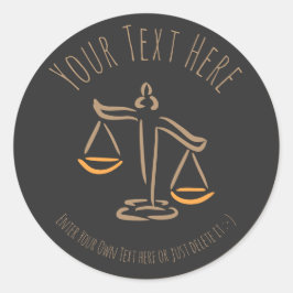 Rechtsanwältin | Anwalt | Richter | Anwaltskanzlei Runder Aufkleber