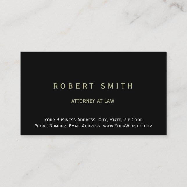 Rechtsanwältin Black Business Card Visitenkarte (Vorderseite)