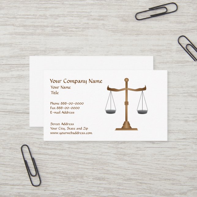 Rechtsanwältin Business Card Visitenkarte (Vorderseite/Rückseite Beispiel)