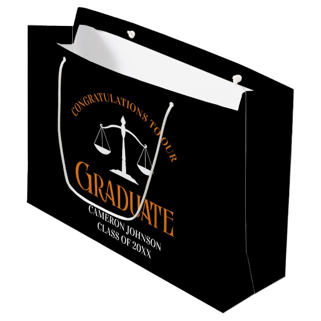 Rechtsanwältin der Black Orange Law School Abschlu Große Geschenktüte (Vorderseite Schrägansicht)