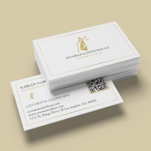 Rechtsanwältin - Einfache goldene Justitia & Rahme Visitenkarte