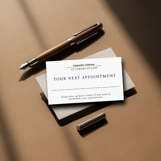 Rechtsanwältin für klassische Imitat Gold Line Terminkarte (business corporate appointment card lawyer law paralegal attorney modern classic minimalist)