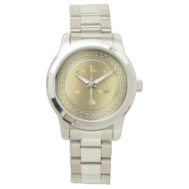 Rechtsanwältin | Golden Scales of Justice Armbanduhr