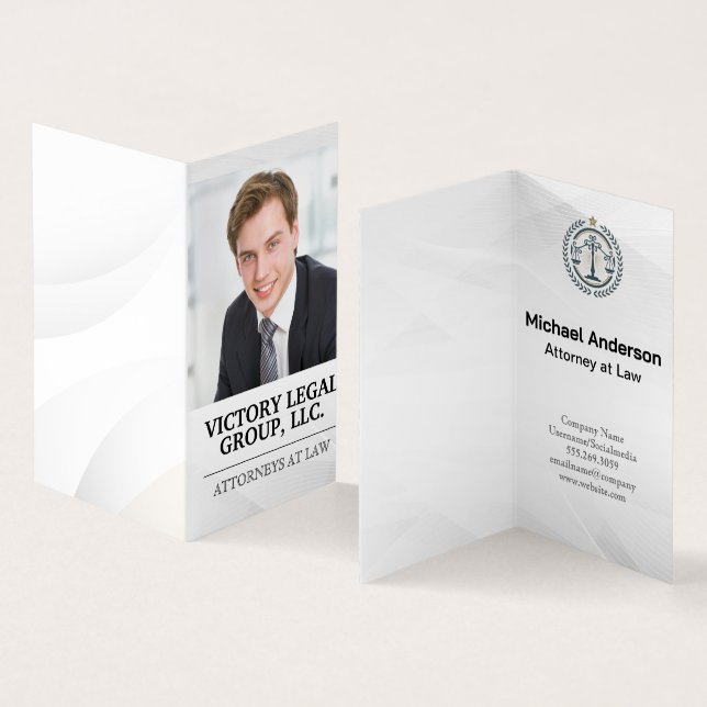 Rechtsanwältin | Justiz-Logo | Geschäftsmann Visitenkarten (Innenseite und Außenseite)