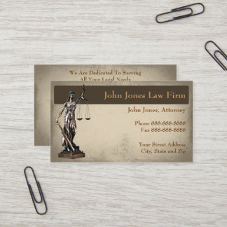Rechtsanwältin Lady Justice Business Card Visitenkarte