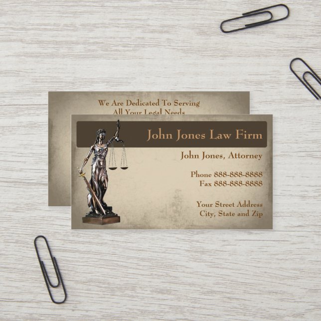 Rechtsanwältin Lady Justice Business Card Visitenkarte (Vorderseite/Rückseite Beispiel)