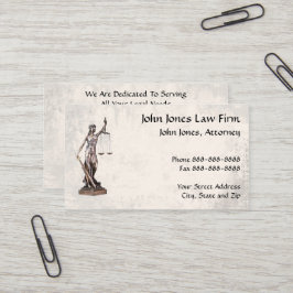 Rechtsanwältin Lady Justice Business Card Visitenkarte