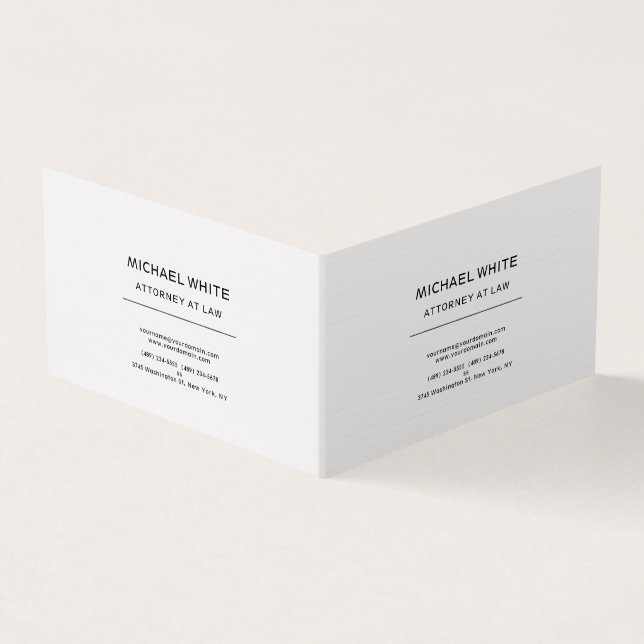 Rechtsanwältin Linen Minimalistisch Beruflich Visitenkarten (Vorderseite)