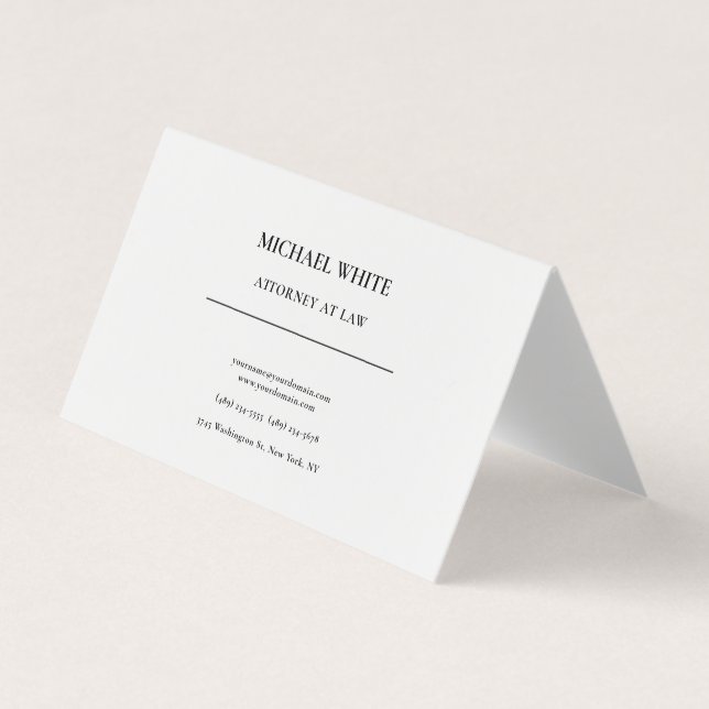 Rechtsanwältin Linen Minimalistisch Beruflich Visitenkarten (Vorderseite)