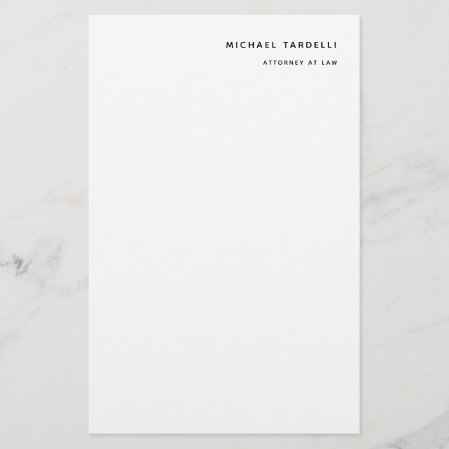 Rechtsanwältin Minimalistische klassische Beruflic Briefpapier (Vorderseite)