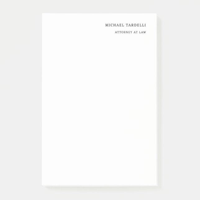 Rechtsanwältin Minimalistische klassische Schlicht Post-it Klebezettel (Vorderseite)