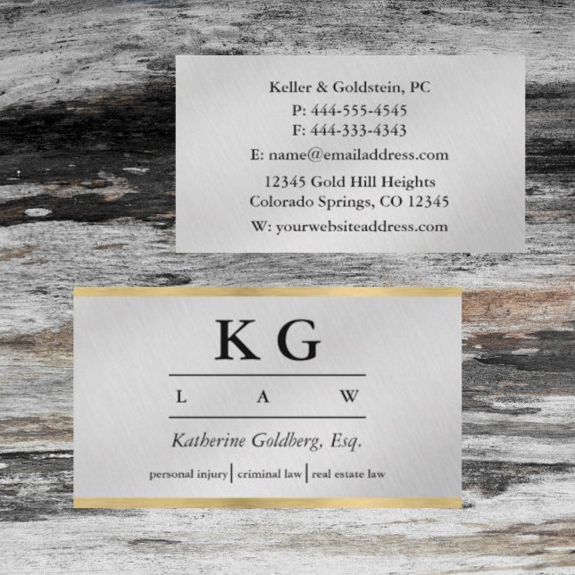 Rechtsanwältin Silver & Gold Business Card Visitenkarte (Von Creator hochgeladen)