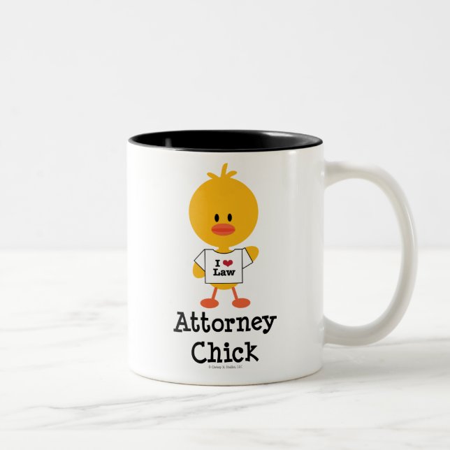 Rechtsanwalts-Küken-Tasse Zweifarbige Tasse (Rechts)