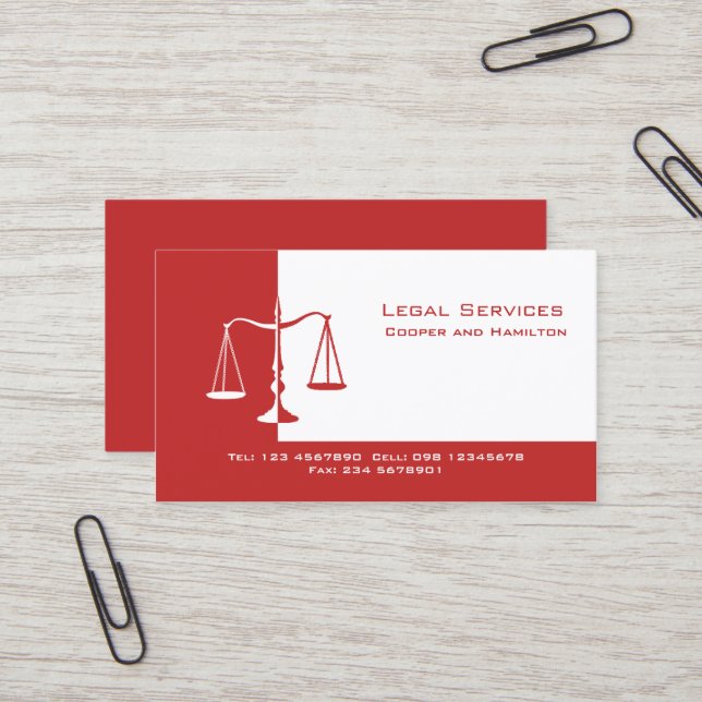Rechtsanwalts-Skalen von Gerechtigkeit Visitenkarte (Vorderseite/Rückseite Beispiel)