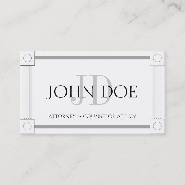 Rechtsanwalts-Spalten-Streifen W/W Visitenkarte (Vorderseite)