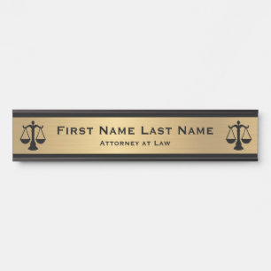 Rechtsanwalts-Türschilder Anwalt Gold Langer Name Türschild