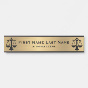 Rechtsanwalts-Türschilder Anwalt Gold Langer Name Türschild