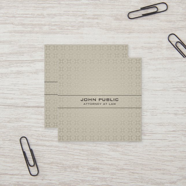 Rechtsanwaltsbüro-Rechtsanwalts-moderner eleganter Quadratische Visitenkarte (Vorderseite/Rückseite Beispiel)