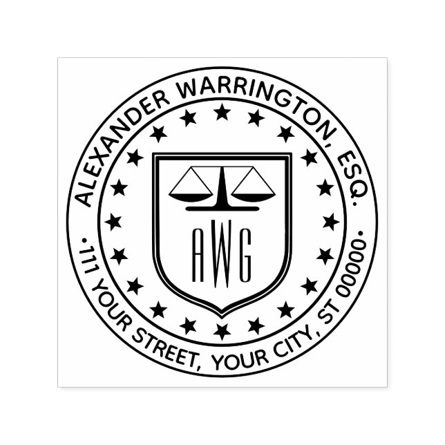 Rechtsanwaltskala #3 Rechtsname Anschrift Permastempel (Design)