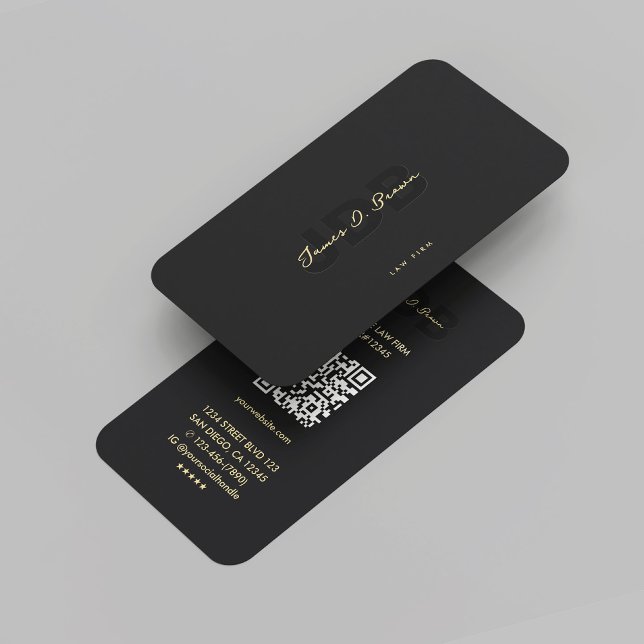 Rechtsanwaltskanzlei Black Gold Visitenkarte (Modern Monogram Legal Law Firm Lawyer Black Gold Business Card
)