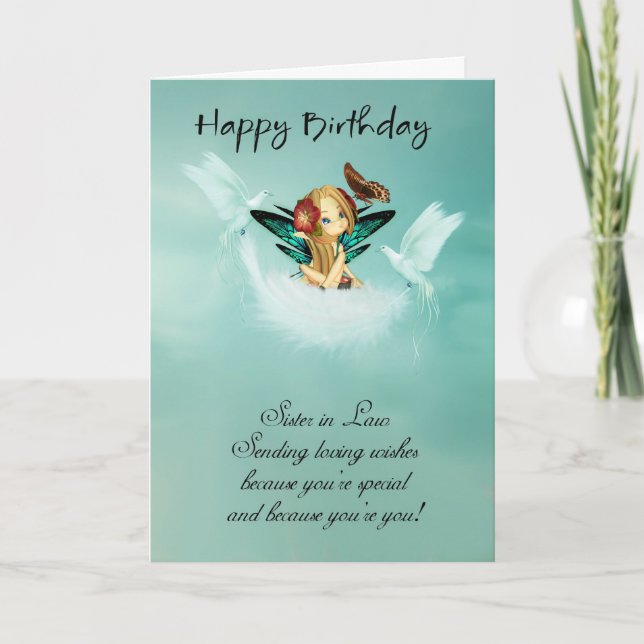 Rechtsanwaltskanzlei Fairy Birthday Card mit Taube Karte (Vorderseite)