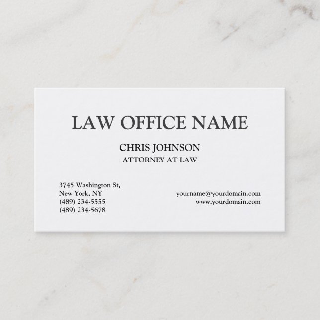 Rechtsanwaltskanzlei mit Rechtsanwaltskarte Visitenkarte (Vorderseite)