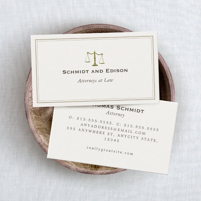 Rechtsanwaltskanzlei Unausgeglichene Skala Visitenkarte (tilted scales attorney business card)
