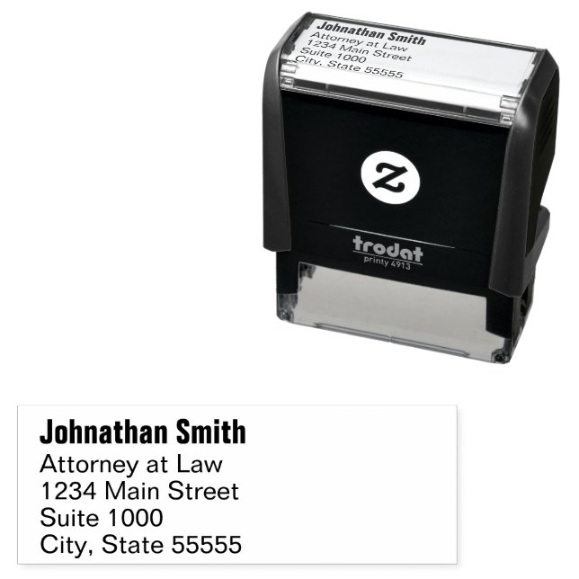 Rechtsanwaltsname Bezeichnung Rücksendeadresse der Permastempel (Beispiel)