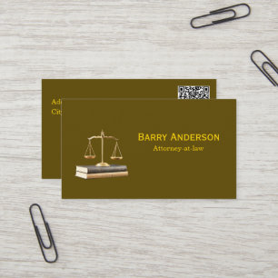 Rechtsanwaltswaage & Bücher mit QR-Code Visitenkarte