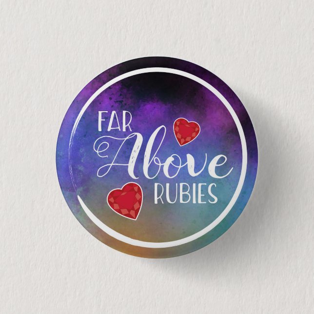 Rechtschaffene Frau der Sprichwort-31 weit über Button (Vorderseite)